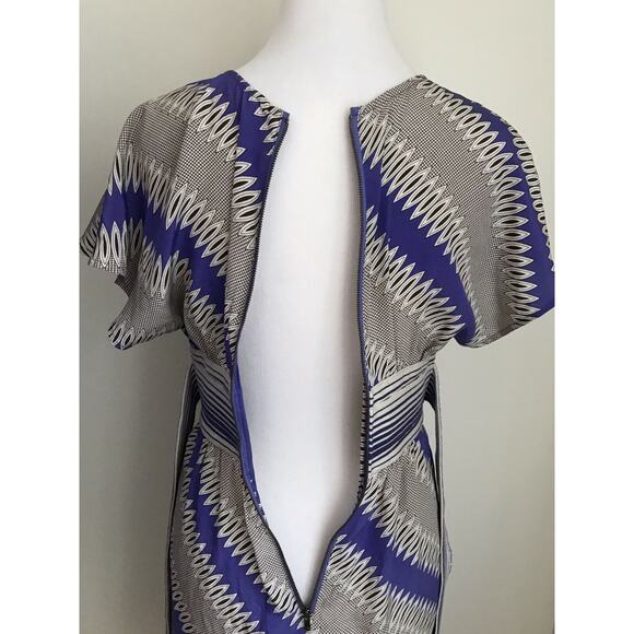 Plenty by Tracy Reese Easy Chemise Silk Sheath‎ Dress Diagonal Striped Size 2 - Picture 8 of 10